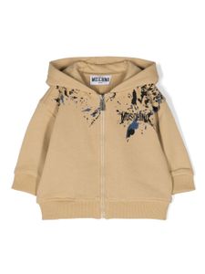 Moschino Kids hoodie à effet taches de peinture - Tons neutres