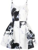 Alexander McQueen robe Chiaroscuro à fleurs en jacquard - Blanc