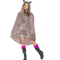 Party regenponcho luipaard - volwassenen - dierenponcho - festival poncho - dierenprint