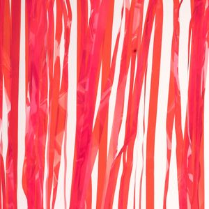 4x stuks folie deurgordijn rood transparant 200 x 100 cm