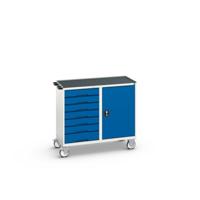 Bott Verso Mobiele Kast | 1050x600x980mm | 7 Laden | 1 Deur | Top Tray | RAL 5010 - 16927128.11 Bott Verso Mobiele Kast | 1050x600x980mm | 7 Laden | 1 Deur | Top Tray | RAL 5010 - 16927128.11