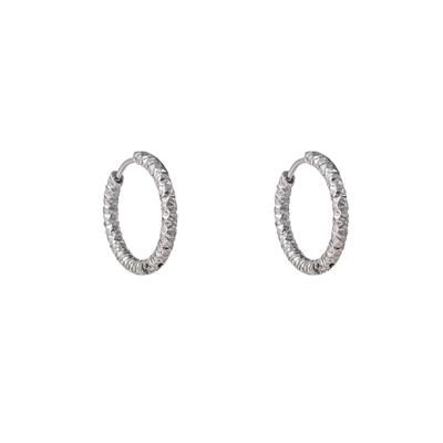 Day&Eve Oorringen Hammered Hoop | Zilver
