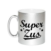 Super zus cadeau zilveren mok / beker sterren 330 ml