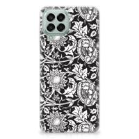 Samsung Galaxy M33 | TPU Case | Black Flowers