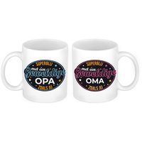 Superblij met een Opa en Oma zoals jij mok - Cadeau beker set voor Opa en Oma