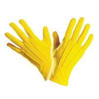 Verkleed handschoenen Clown - geel - one size - clown thema accessoires