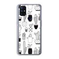 Cactusmotief: OnePlus Nord N10 5G Transparant Hoesje - thumbnail