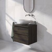 Ben Tendenza voorgemonteerd badmeubel incl. mineraalmarmeren waskom 61x46x78,8cm coal oak