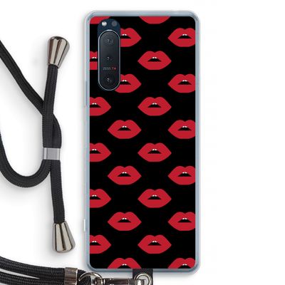 Lips: Sony Xperia 5 II Transparant Hoesje met koord