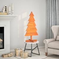 VidaXL Kerstdecoratie kerstboom 100 cm massief grenenhout wasbruin