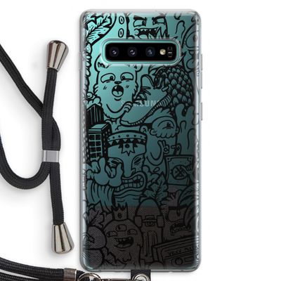 Vexx Black Mixtape: Samsung Galaxy S10 Plus Transparant Hoesje met koord