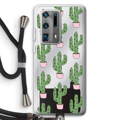 Cactus Lover: Huawei P40 Pro Plus Transparant Hoesje met koord