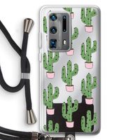 Cactus Lover: Huawei P40 Pro Plus Transparant Hoesje met koord