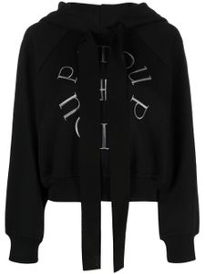 Patou hoodie en coton à médaillon - Noir