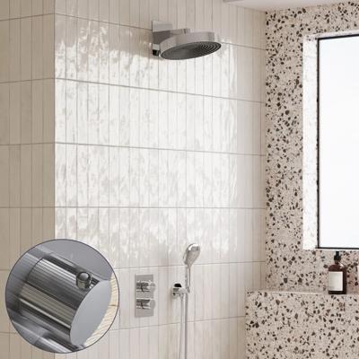 Regendouche set SaniClear Evolution Stripes | 30 cm | Incl.Inbouwdeel | 2 standen handdouche | Chroom