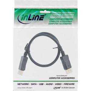 InLine 17255P DisplayPort kabel 0,5 m Zwart