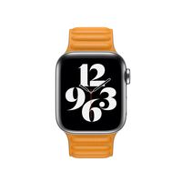 Apple origineel Leather Link Apple Watch S/M 38mm / 40mm / 41mm California Poppy - MY9D2ZM/A - thumbnail