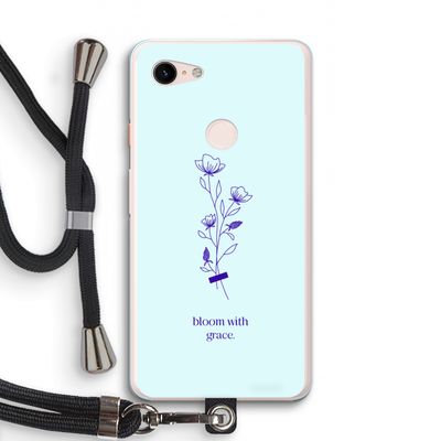 Bloom with grace: Pixel 3 XL Transparant Hoesje met koord