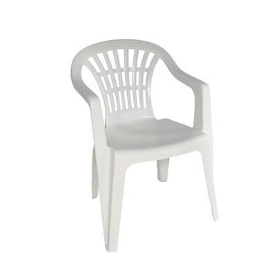Stoel voor buiten/binnen - tuinstoelen - wit - 50 x 54 x 76 cm - stevig kunststof - Bijzet stoelen
