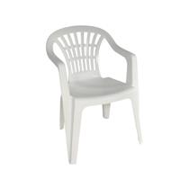 Stoel voor buiten/binnen - tuinstoelen - wit - 50 x 54 x 76 cm - stevig kunststof - Bijzet stoelen