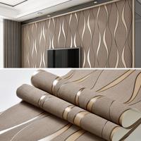 Eenvoudige 3D water rimpel niet-geweven behang huis decoratie muur sticker (donker bruin)