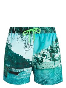 Paul Smith short de bain à imprimé graphique - Bleu