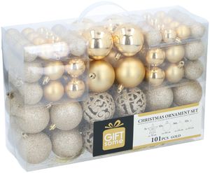 Gouden Kerstballen en Piek 101 Stuks Kunststof