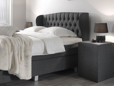 Dreamhouse - Nice Comfort Vlakke Boxspring - Antraciet - 160 x 200 / zonder montage / GRATIS levering