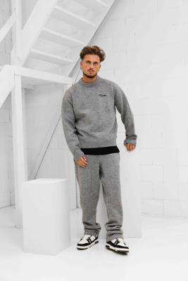 Equalité Fluffy Knit Trainingspak Heren Grijs - Maat S - Kleur: ZwartGrijs | Soccerfanshop