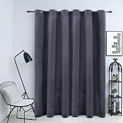 VidaXL Gordijn verduisterend met ringen 290x245 cm fluweel antraciet