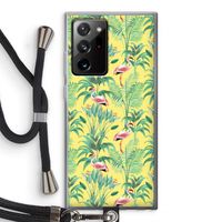 Flamingo party: Samsung Galaxy Note 20 Ultra / Note 20 Ultra 5G Transparant Hoesje met koord