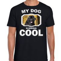 Newfoundlander honden t-shirt my dog is serious cool zwart voor heren - thumbnail