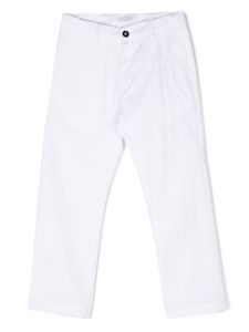 Paolo Pecora Kids pantalon en coton stretch à taille mi-haute - Blanc