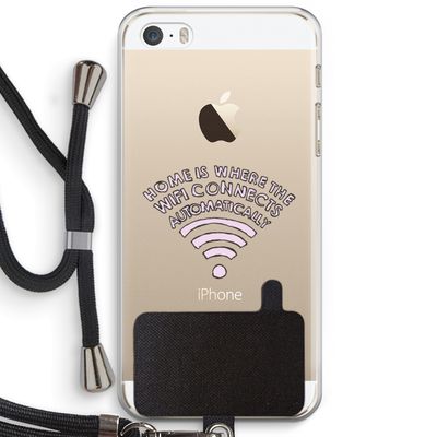 Home Is Where The Wifi Is: iPhone 5 / 5S / SE Transparant Hoesje met koord