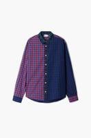 Patchwork geruite overhemd - BLUE - XL Patchwork geruite overhemd - BLUE - XL