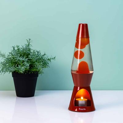 Waxinelicht lavalamp - Oranje met oranje lava Waxinelicht lavalamp - Oranje met oranje lava