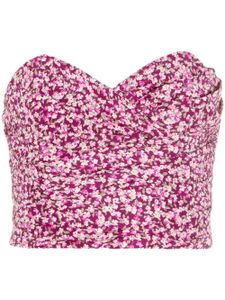 Alessandra Rich haut-bustier à fleurs - Rose