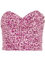 Alessandra Rich haut-bustier à fleurs - Rose - thumbnail