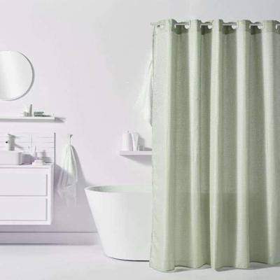 Wafel Douchegordijn - Groen - Polyester - 180 x 200 cm - 12 Haken - UTILITY - TODAY