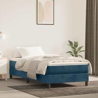 Boxspring bed 100x200 cm fluweel donkerblauw
