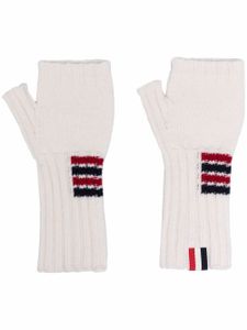 Thom Browne mitaines en maille épaisse - Blanc