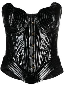 Maria Lucia Hohan haut-corset Electra à fini verni - Noir