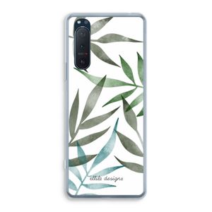 Tropical watercolor leaves: Sony Xperia 5 II Transparant Hoesje