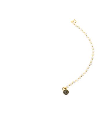 Solid Gold Tussenstuk Ketting Edelsteen 4mm Parelmoer