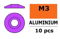 Aluminium Washer voor M3 Button Head Screws (BD: 15mm) - Paars - 10st
