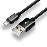 everActive micro USB-kabel 1m - Zwart, gevlochten, ondersteuning voor snel opladen, 2,4A - CBB-1MB