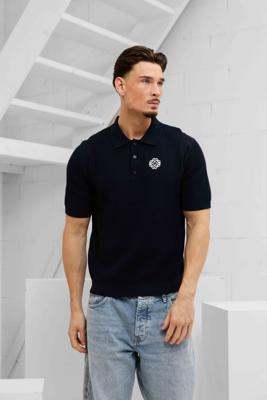 Pure Path Openwork Knit Polo Heren Donkerblauw - Maat S - Kleur: Donkerblauw | Soccerfanshop