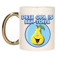 Cadeau koffie/thee mok voor Opa - goud - toffe Opa - keramiek - 300 ml Cadeau koffie/thee mok voor Opa - goud - toffe Opa - keramiek - 300 ml