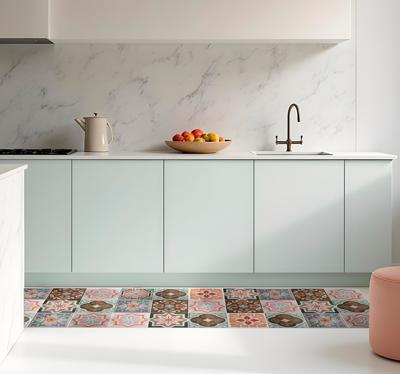 Piastrelline siciliaanse vinyl vloerkleed keuken