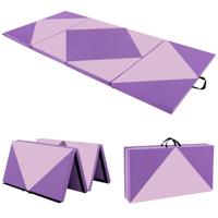 Opvouwbare Zachte Gymmat Draagbare Gymnastiekmat Yogamat 240 x 117 x 5 cm Paars